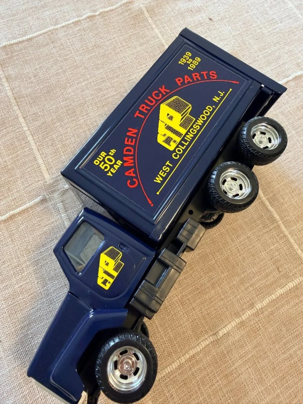 Vintage Pressed Steel 10 Inch Camden Truck Metal Toy 50th Year ST34